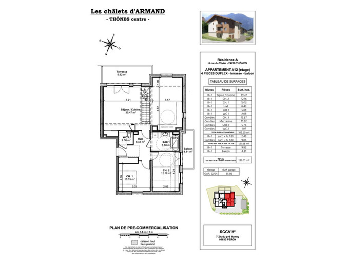 Nos appartements à la vente 4 pièces Immobilier à Thônes 109m2